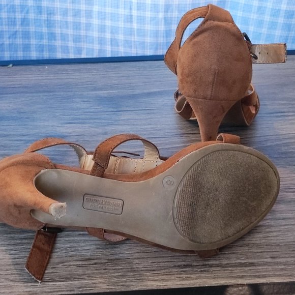 Christian Siriano For Payless heel sandals tassel brown suede women's size 8 - Picture 11 of 14